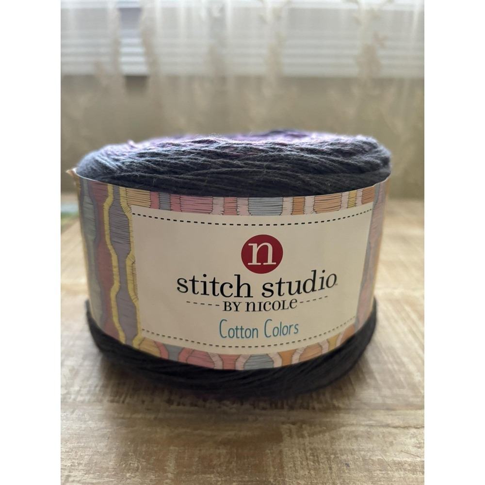 Stitch Studio by Nicole Cotton Colors Cake Yarn -purple/pink Gradient Rare Find